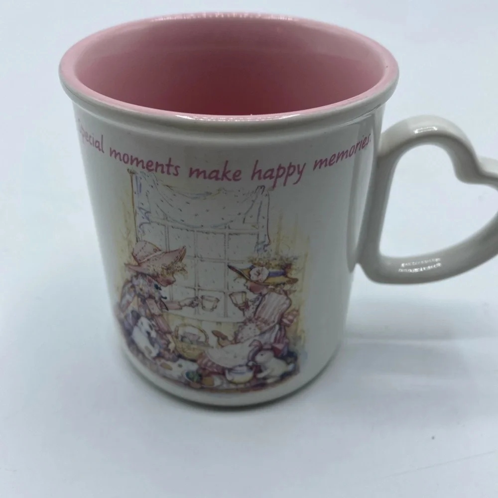 Holly Hobbie Stoneware Coffee Mug Heart Handle American Greetings 1990 Vintage - Picture 5 of 6